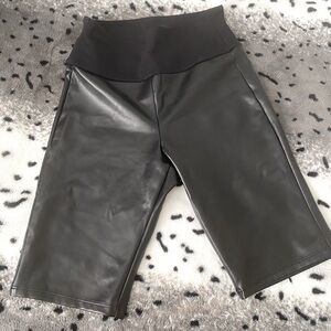SPANX Assets Faux Leather Biker Shorts